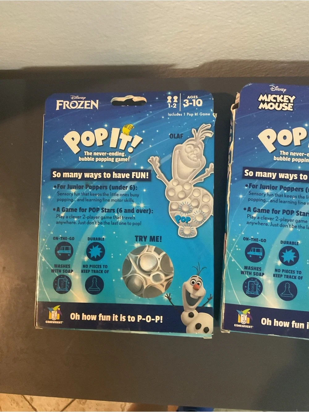 Disney Pop It! Bubble Fidget Toys - Blue and Black